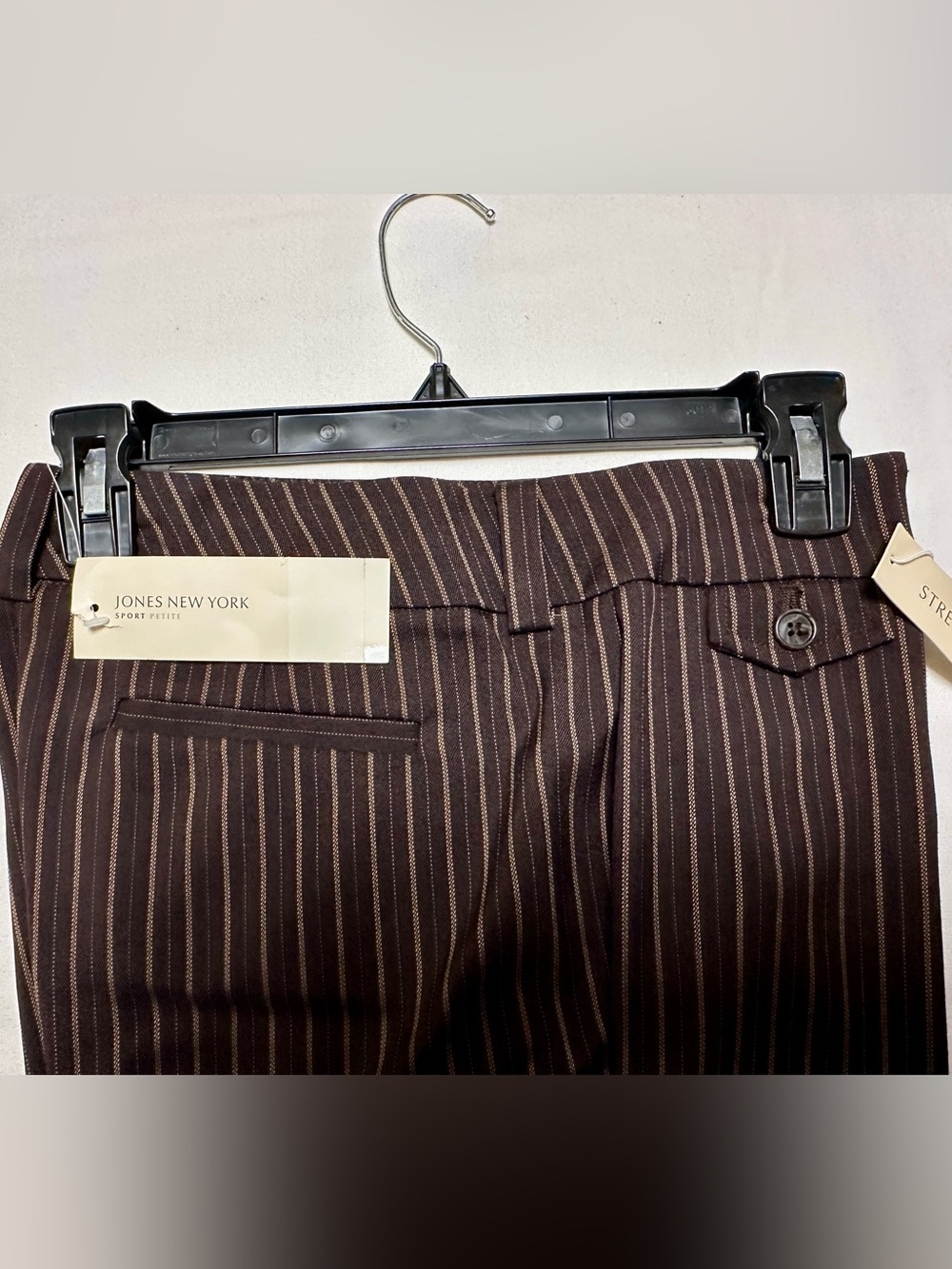 Jones New York Mocha Brown Pinstripe Dress Pants - 10P